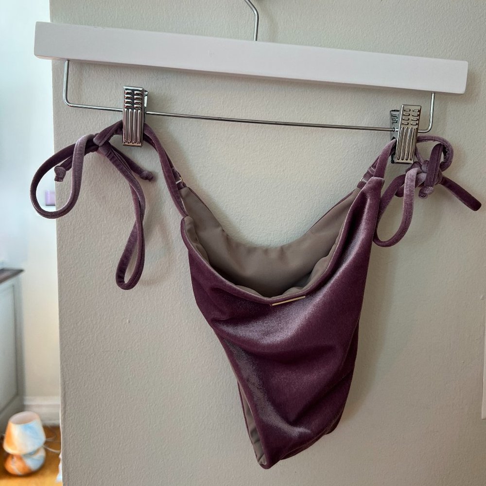 Y2K High Waist Tie Bottoms Lavender/Light Purple Velvet